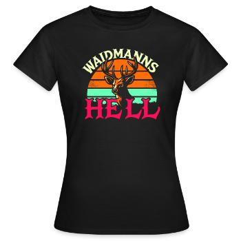 Waidmanns hell, Anti Jagd Print - Frauen T-Shirt - Schwarz - Vorne - AI Model Female 172 dark (172cm)