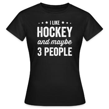 J’aime le hockey et peut-être 3 personnes amateur de hockey - T-shirt Femme - noir - Devant - AI Model Female 172 dark (172cm)