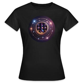 Kornkreis Windmill Hill, UK, 06.08.2009 - Frauen T-Shirt - Schwarz - Vorne - AI Model Female 172 dark (172cm)