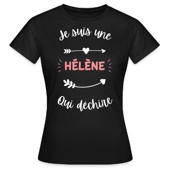 Je suis une Hélène qui déchire - T-shirt Femme - noir - Devant - AI Model Female 172 dark (172cm)