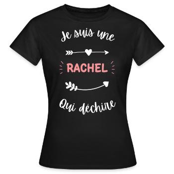 Je suis une Rachel qui déchire - T-shirt Femme - noir - Devant - AI Model Female 172 dark (172cm)