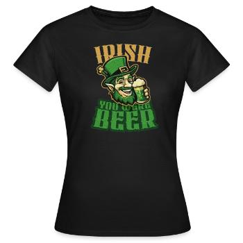 Irish you were Beer - Funny Beer drinking leprecha - Frauen T-Shirt - Schwarz - Vorne - AI Model Female 172 dark (172cm)