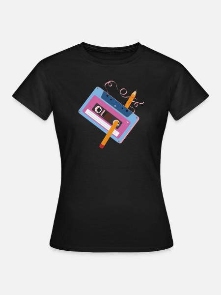 Retro Kasette - Frauen T-Shirt - Schwarz