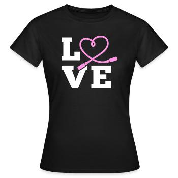 LOVE Jump rope - Women's T-Shirt - black - Front - AI Model Female 172 dark (172cm)