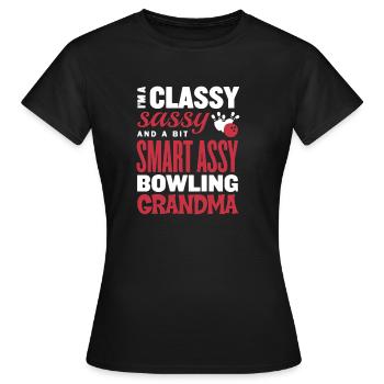 Classy Sassy Grandma Bowling - Women's T-Shirt - black - Front - AI Model Female 172 dark (172cm)