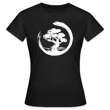 Horizont mit vintage Bonsai - Frauen T-Shirt - Schwarz - Vorne - AI Model Female 172 dark (172cm)