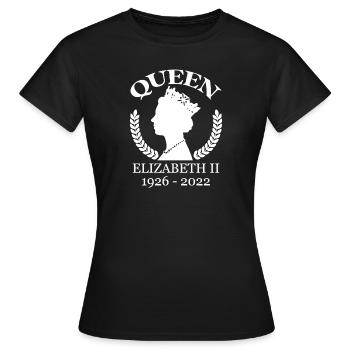 La reine Elizabeth II du monarque britannique - T-shirt Femme - noir - Devant - AI Model Female 172 dark (172cm)