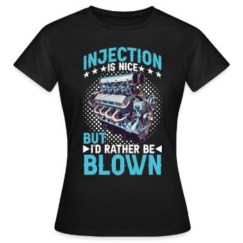 L’injection est agréable mais je préfère être soufflé 15 - T-shirt Femme - noir - Devant - AI Model Female 172 dark (172cm)