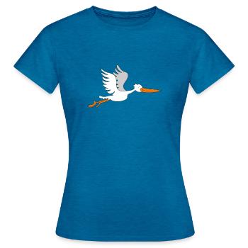 stork - Women's T-Shirt - antique blue sapphire heather - Front - AI Model Female 172 dark (172cm)