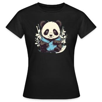 Panda - Women's T-Shirt - black - Front - AI Model Female 172 dark (172cm)