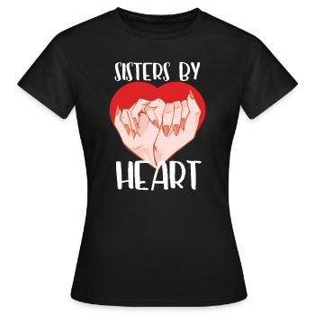 Sisters by Heart - sisters in the heart - Women's T-Shirt - black - Front - AI Model Female 172 dark (172cm)