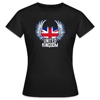 Royaume-Uni - T-shirt Femme - noir - Devant - AI Model Female 172 dark (172cm)