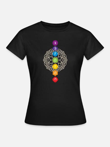 Chakra Mandala 7 Chakras Esoteric Yoga Enlightenment - Women's T-Shirt - black