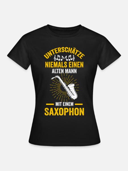 Saxophon Opa Saxophonist Papa Musikverein - Frauen T-Shirt - Schwarz