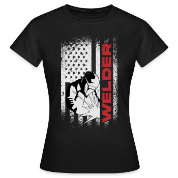 welding welding - Women's T-Shirt - black - Front - AI Model Female 172 dark (172cm)