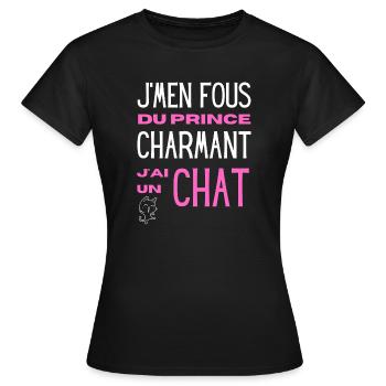 Humour chat femme phrase drôle cat lover drole - T-shirt Femme - noir - Devant - AI Model Female 172 dark (172cm)