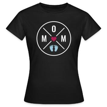 Maman Coeur Bébé Bébé Pieds Maman Amour Fête des Mères Maman - T-shirt Femme - noir - Devant - AI Model Female 172 dark (172cm)