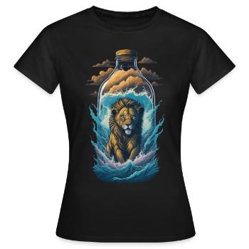 Bouteille de lion - T-shirt Femme - noir - Devant - AI Model Female 172 dark (172cm)