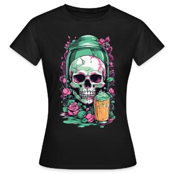 Gothic Skull Pastel Poison Halloween Design - Frauen T-Shirt - Schwarz - Vorne - AI Model Female 172 dark (172cm)