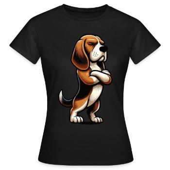 Beagle Beagle Propriétaire de Beagle Beagle Lover Beaglefan - T-shirt Femme - noir - Devant - AI Model Female 172 dark (172cm)