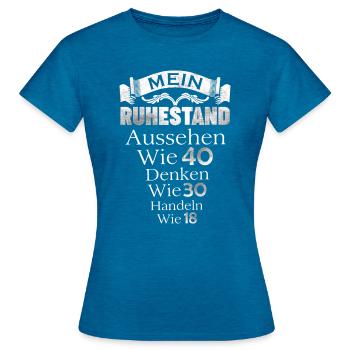 retirement - Women's T-Shirt - antique blue sapphire heather - Front - AI Model Female 172 dark (172cm)