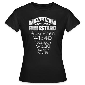 retirement - Women's T-Shirt - black - Front - AI Model Female 172 dark (172cm)
