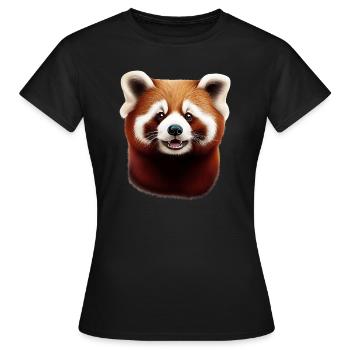 Roter Panda - Frauen T-Shirt - Schwarz - Vorne - AI Model Female 172 dark (172cm)