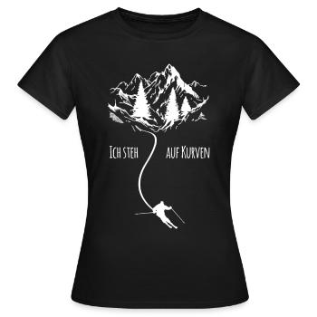 Skifahrer - Apres ski - Frauen T-Shirt - Schwarz - Vorne - AI Model Female 172 dark (172cm)