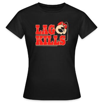 Lag Kills - Frauen T-Shirt - Schwarz - Vorne - AI Model Female 172 dark (172cm)