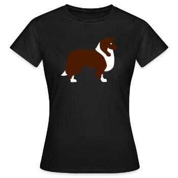 Collie - T-shirt Femme - noir - Devant - AI Model Female 172 dark (172cm)