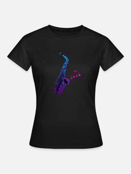 Saxophon - Frauen T-Shirt - Schwarz