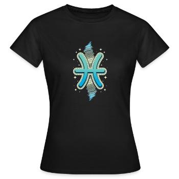 Sternzeichen Fisch - Frauen T-Shirt - Schwarz - Vorne - AI Model Female 172 dark (172cm)