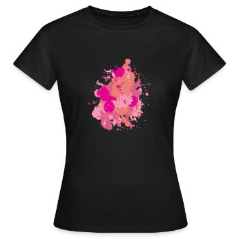 Farbklecks - Frauen T-Shirt - Schwarz - Vorne - AI Model Female 172 dark (172cm)