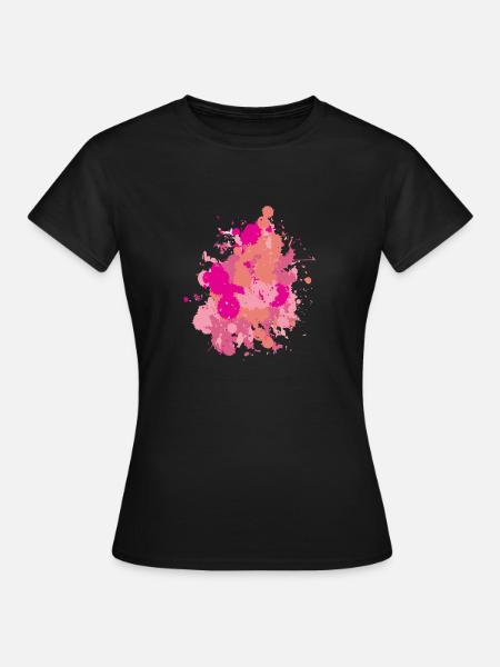 Farbklecks - Frauen T-Shirt - Schwarz