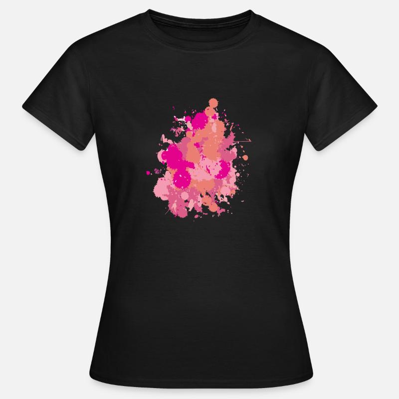 Farbklecks - Frauen T-Shirt - Schwarz
