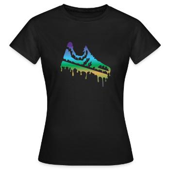 shoe - Women's T-Shirt - black - Front - AI Model Female 172 dark (172cm)