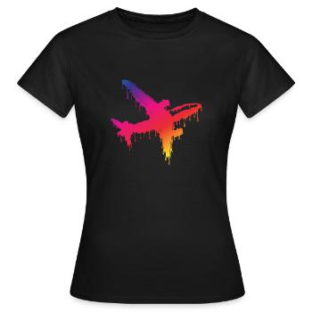 Flugzeug - Frauen T-Shirt - Schwarz - Vorne - AI Model Female 172 dark (172cm)