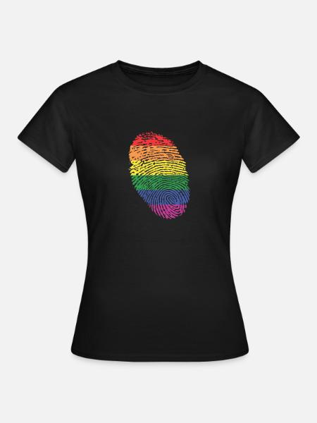 Regenbogenfahne - Frauen T-Shirt - Schwarz