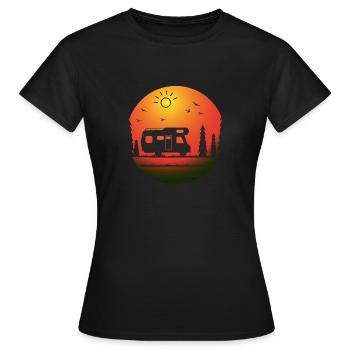 Camping Wohnmobil - Frauen T-Shirt - Schwarz - Vorne - AI Model Female 172 dark (172cm)