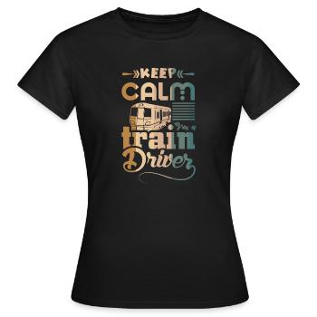 Conducteur de train - T-shirt Femme - noir - Devant - AI Model Female 172 dark (172cm)