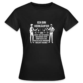 Vendeur - T-shirt Femme - noir - Devant - AI Model Female 172 dark (172cm)