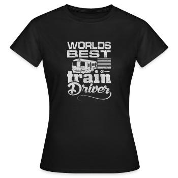 Conducteur de train - T-shirt Femme - noir - Devant - AI Model Female 172 dark (172cm)