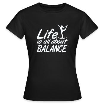 Eistanz Gleichgewicht - Frauen T-Shirt - Schwarz - Vorne - AI Model Female 172 dark (172cm)