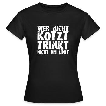 Kotzen - Frauen T-Shirt - Schwarz - Vorne - AI Model Female 172 dark (172cm)