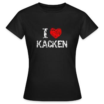 J'aime le caca - T-shirt Femme - noir - Devant - AI Model Female 172 dark (172cm)