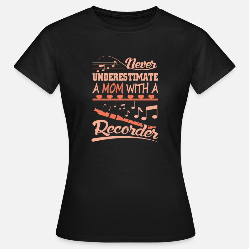 Blockflöte Mutter - Frauen T-Shirt - Schwarz