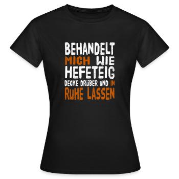 Hefeteig - Frauen T-Shirt - Schwarz - Vorne - AI Model Female 172 dark (172cm)