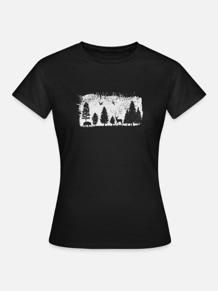 Wald Tiere Design - Frauen T-Shirt - Schwarz
