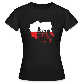 Pologne cracovie - T-shirt Femme - noir - Devant - AI Model Female 172 dark (172cm)