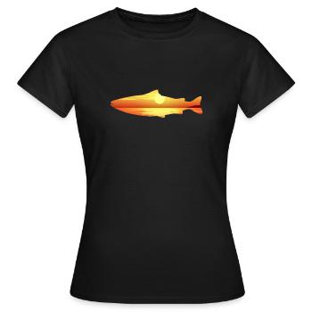 Forelle - Frauen T-Shirt - Schwarz - Vorne - AI Model Female 172 dark (172cm)